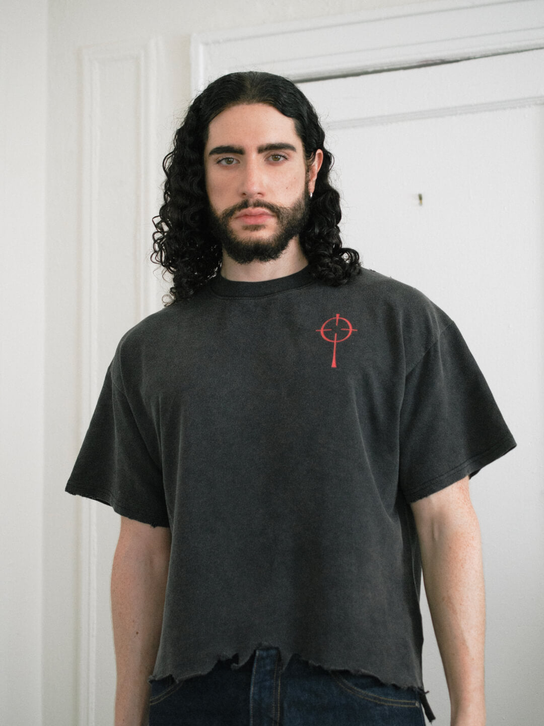 Crucifixed Boxy Distressed Tee