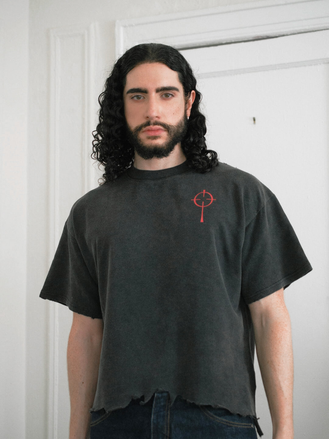 Crucifixed Boxy Distressed Tee