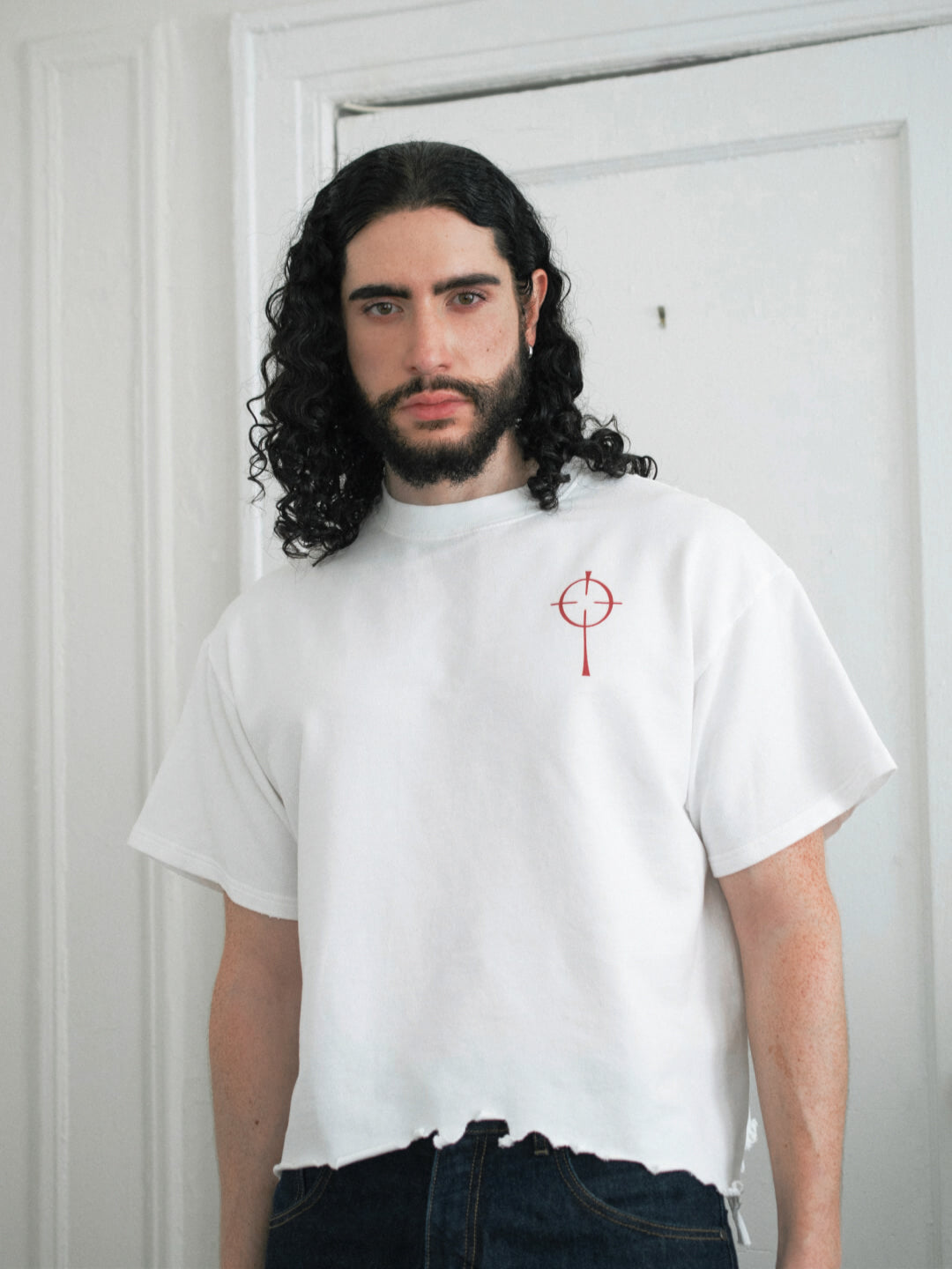 Crucifixed Boxy Distressed Tee