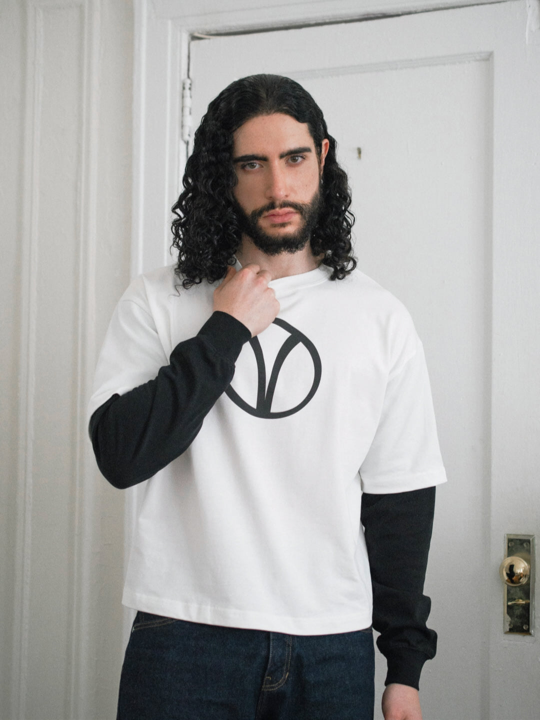 V Sign Layered Tee