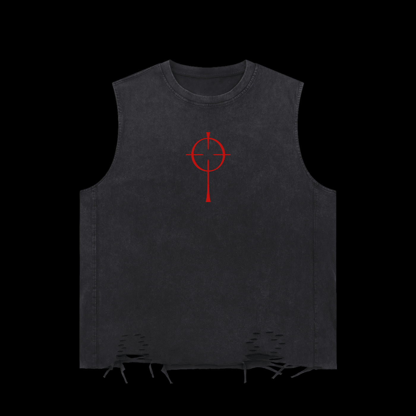 Crucifixed Raw-Hem Tank