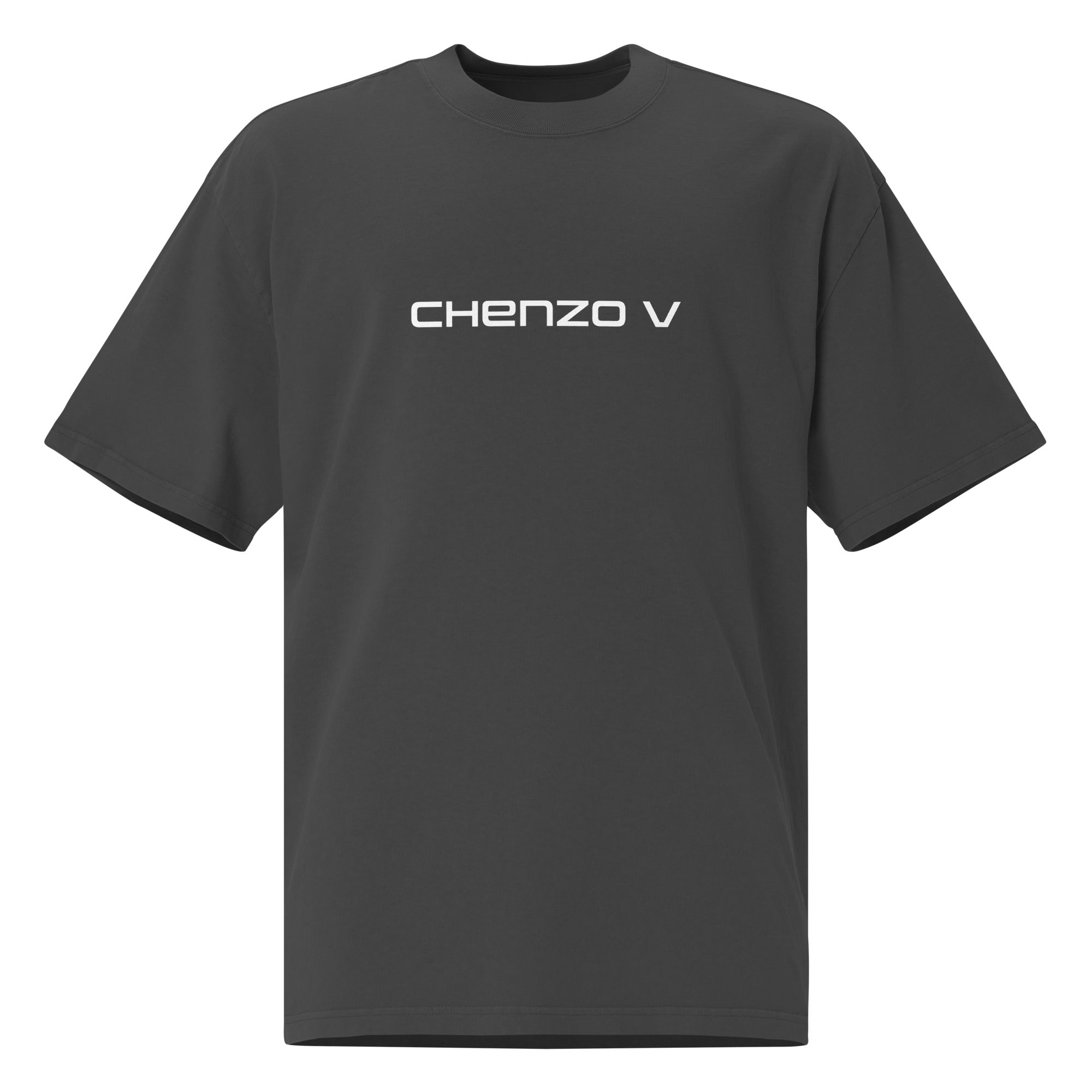 Chenzo V Logo | Black Oversized Faded T-Shirt