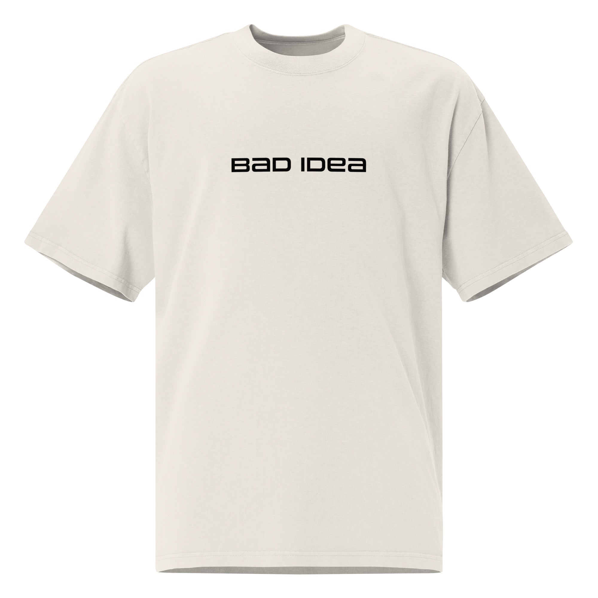 Bad Idea Title Graphic | Off-White Oversized Faded T-Shirt