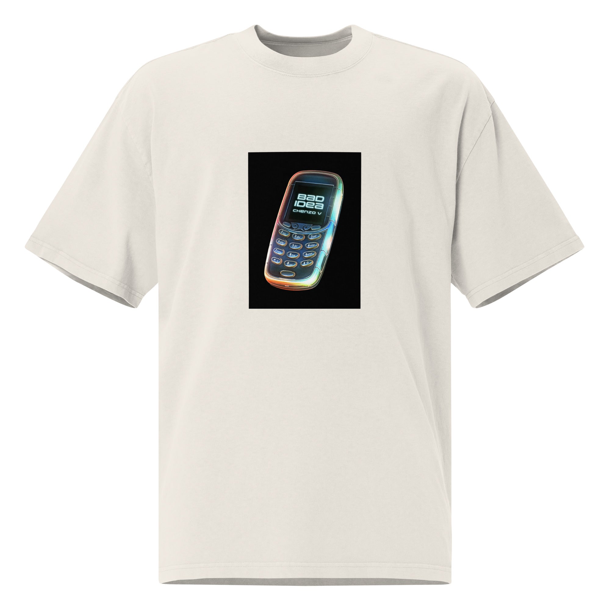 Bad Idea Phone Call | Off-White Oversized Faded T-Shirt